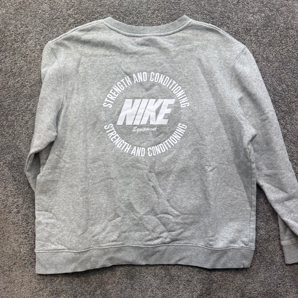 Nike Strength Mens XL Heather Gray Fleece Crewneck Sweatshirt HO23GRV-PO-0002
